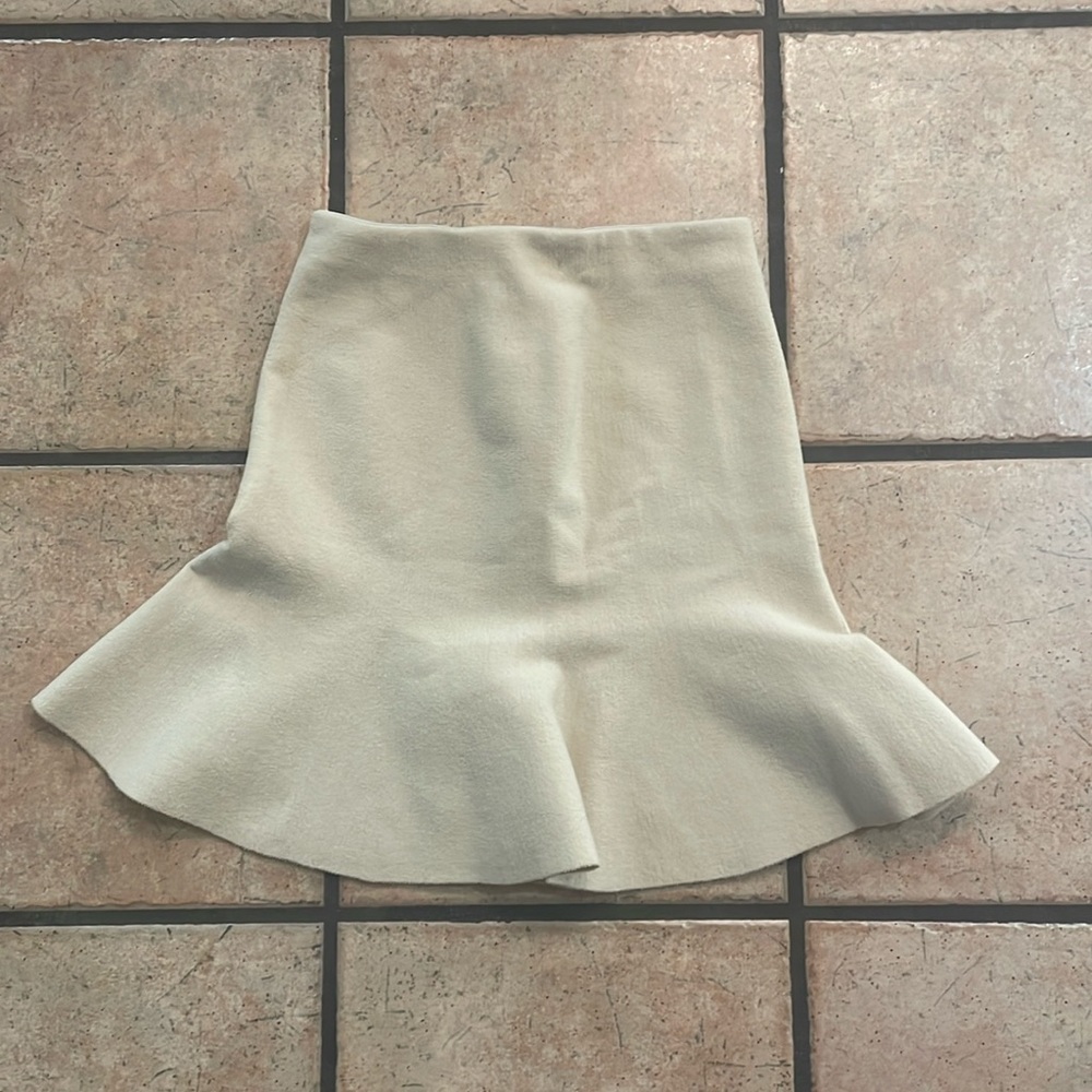Zara Mini Knit Cream Skirt